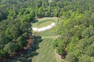 Tidewater Golf Clubs hole 15 with its narrow fairway and approach onto a narrow green in North Myrtle Beach South Carolina SC