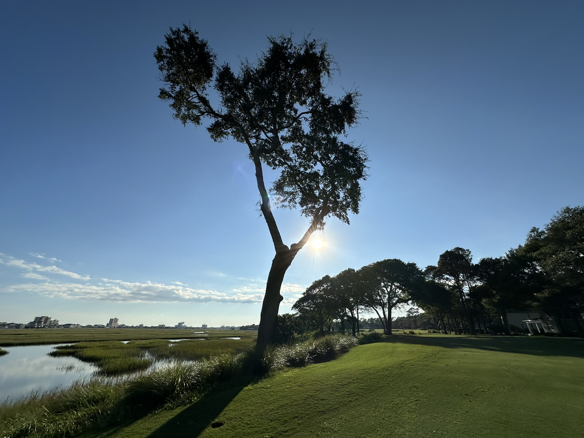 current conditions as of September 16 2025 of 12th tee box looking back to the 3rd hole