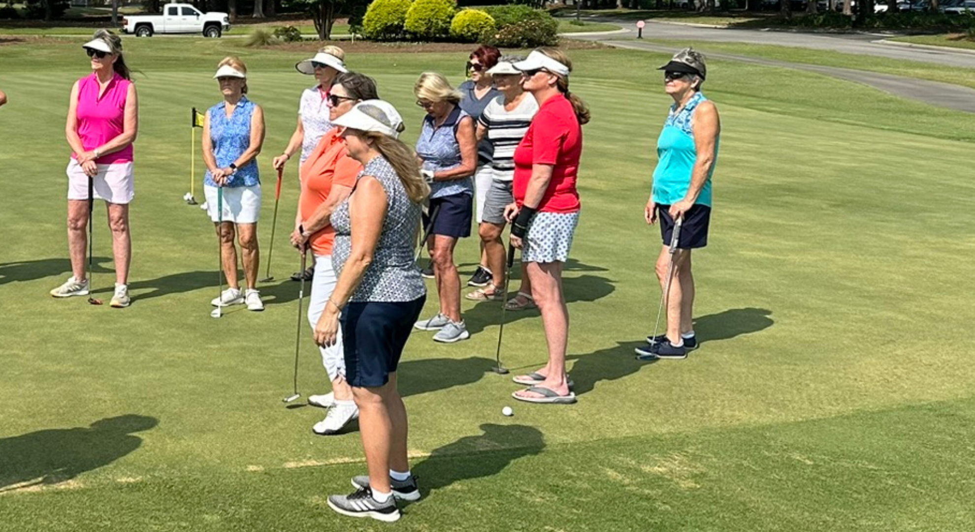 Ladies enjoying a free clinic at Tidewater Golf Club supporting the Fore the Ladies who support the growth of women's golf